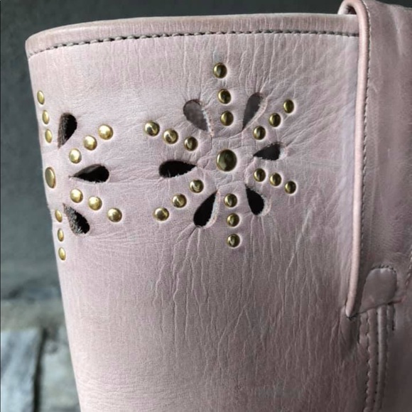 SOLD - FRYE Pink Harness Boots - Picture 4 of 6